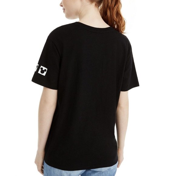 Disney | Junior's Mickey Mouse Graphic Short Sleeve T-Shirt | Black Size L - Picture 4 of 8